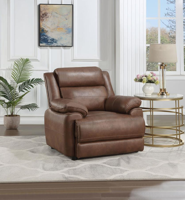 Ellington - Upholstered Padded Arm Accent Chair - Dark Brown - JaxCo Furniture