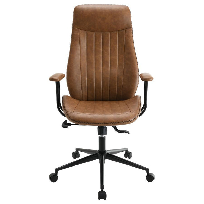 Ranger - Upholstered Adjustable Home Office Desk Chair - Brown - JaxCo Furniture