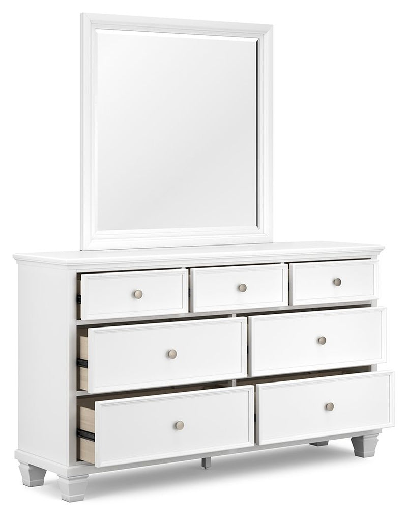 Fortman - White - Dresser And Mirror - JaxCo Furniture