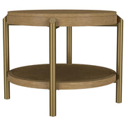 Arini - Round End Side Table With Storage Shelf - JaxCo Furniture