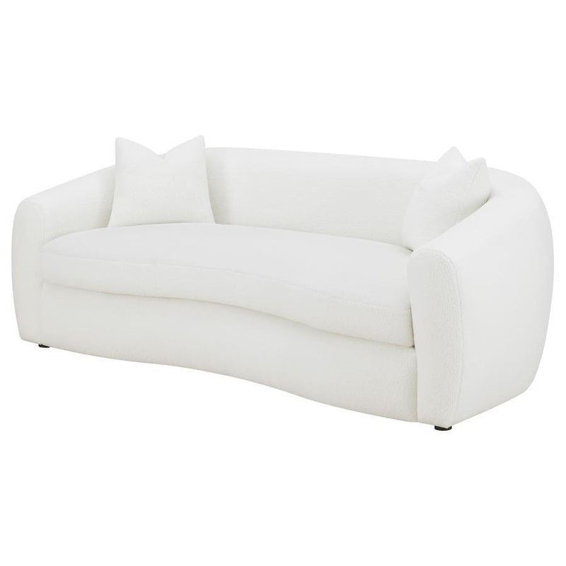 Isabella - Faux Sheepskin Upholstered Sofa Natural - Ivory - JaxCo Furniture