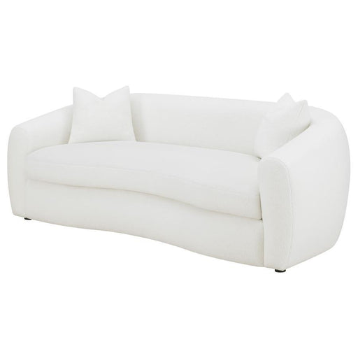 Isabella - Faux Sheepskin Upholstered Sofa Natural - Ivory - JaxCo Furniture