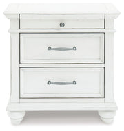 Kanwyn - Whitewash - Three Drawer Night Stand - JaxCo Furniture
