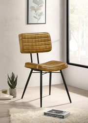 Misty - Leather Upholstered Dining Side Chair (Set of 2) - Camel - JaxCo Furniture