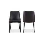 Lula - Vegan Leather Dining Chair (Set of 2) - Black - JaxCo Furniture