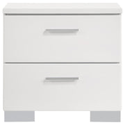 Felicity - 2-Drawer Nightstand - White High Gloss - JaxCo Furniture