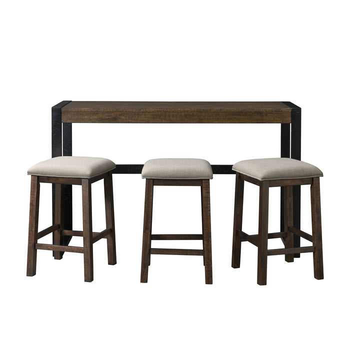 Caesar - Multipurpose Bar Table Set - Dark Brown - JaxCo Furniture