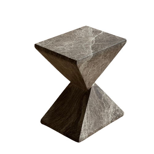 Adler - Outdoor Concrete Accent Table - Brown/Ivory - JaxCo Furniture