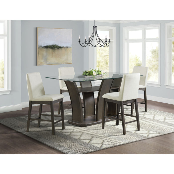 Dapper - Rectangular Counter Dining 5 Piece Set-Table And Four Chairs - Walnut - JaxCo Furniture