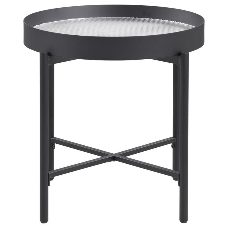 Ozella - Round Table With Hidden Storage Sandy - JaxCo Furniture