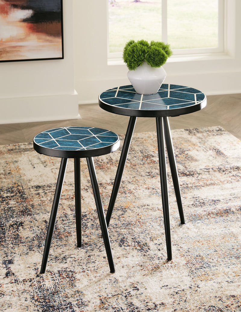 Clairbelle - Teal - Accent Table (Set of 2) - JaxCo Furniture