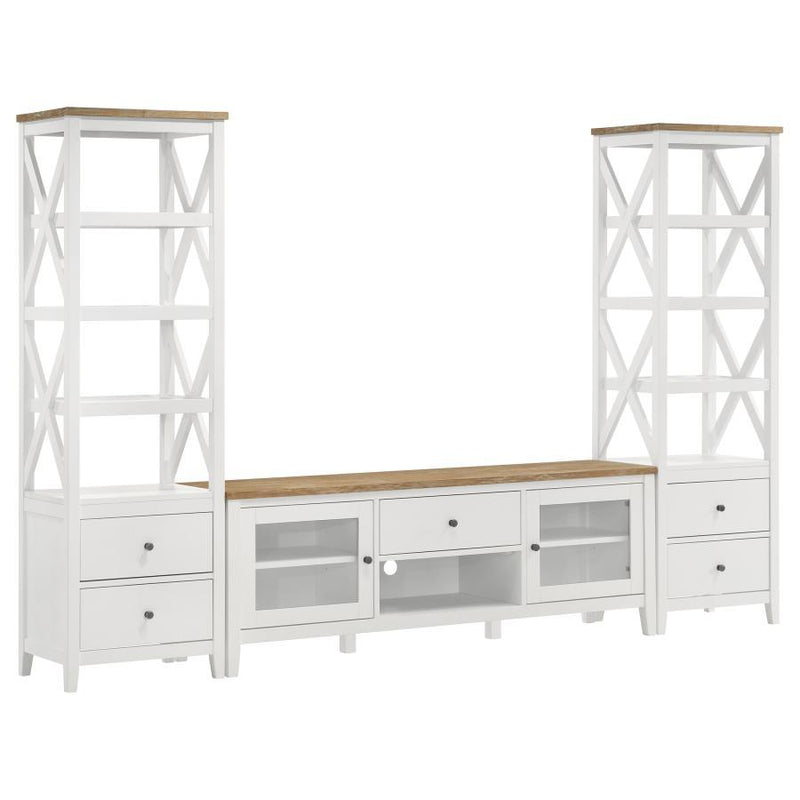 Hollis - 3 Piece TV Stand Entertainment Center - White - JaxCo Furniture