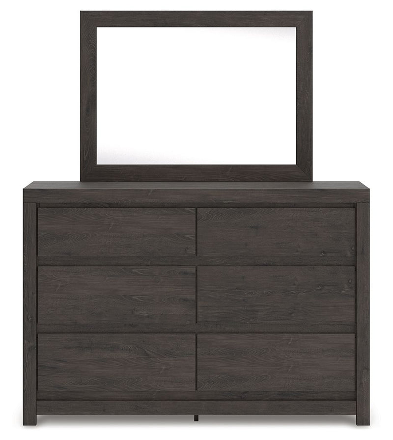 Fraluna - Charcoal - Dresser And Mirror - JaxCo Furniture