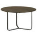 Yaritza - Round Mango Wood Coffee Table - Natural And Gunmetal - JaxCo Furniture