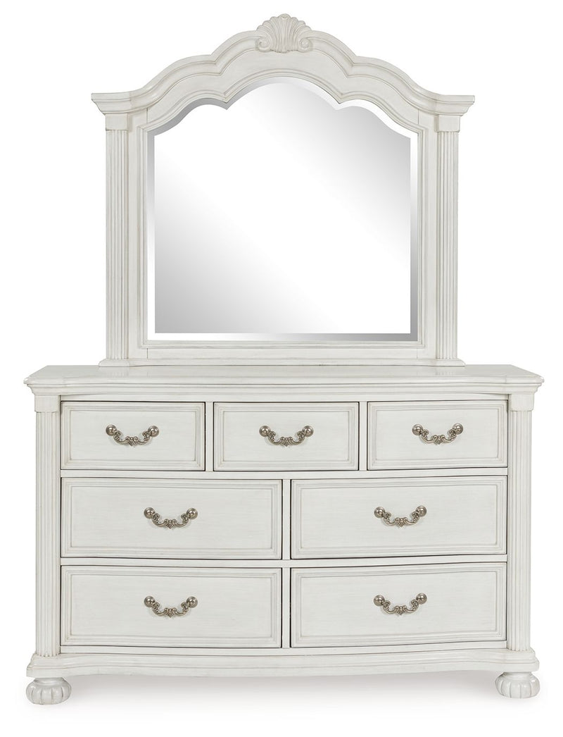 Montelaine - Antique White - Dresser And Mirror - JaxCo Furniture