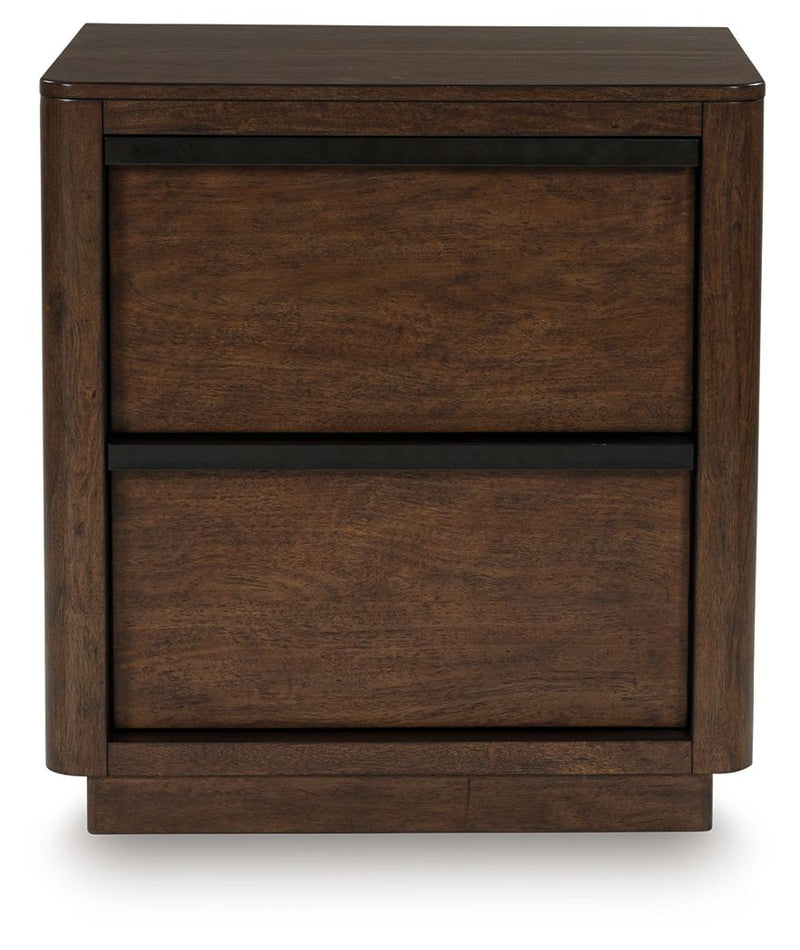 Dilenno - Dark Brown - Two Drawer Night Stand - JaxCo Furniture