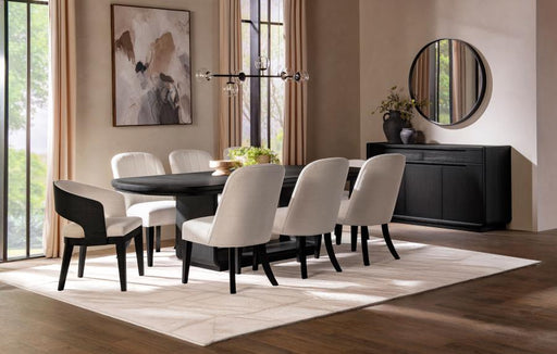 Leandro - 9 Piece Rectangular Dining Table Set - Cream / Burnished Black - JaxCo Furniture