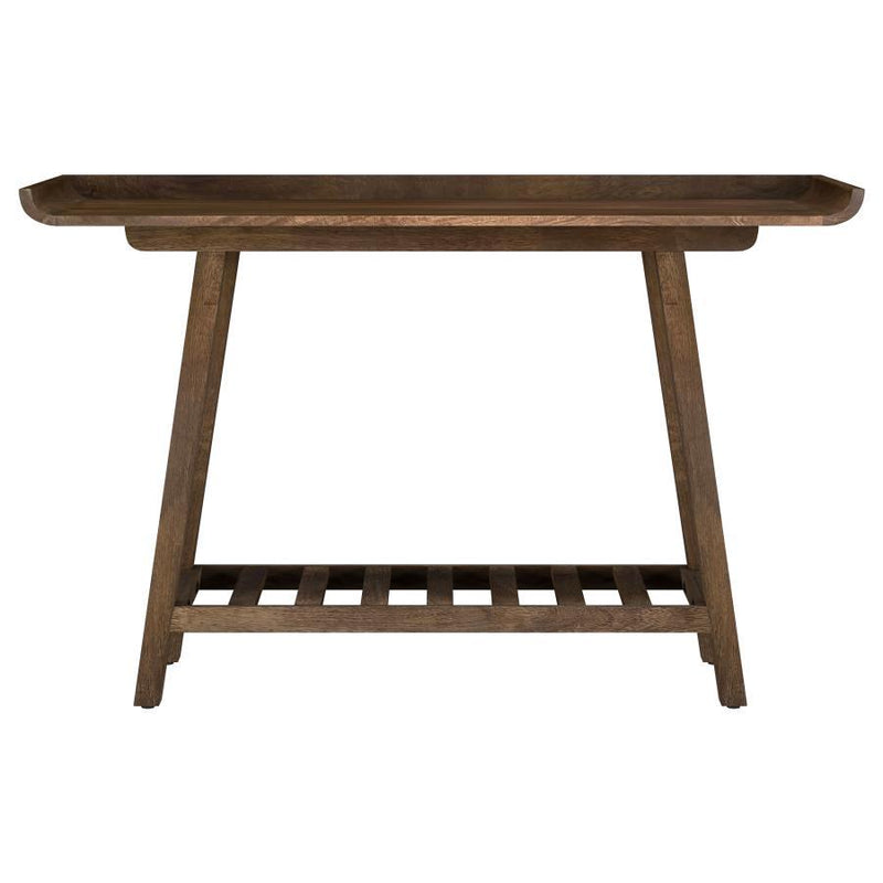 Ornelas - Console Table With Slatted Shelf - Mango Brown - JaxCo Furniture