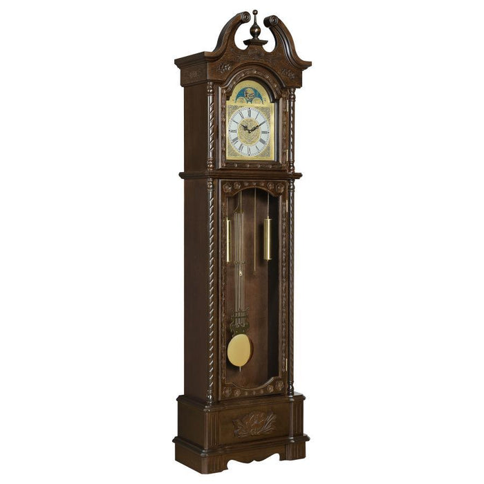 Cedric - Grandfather Clock With Adjustable Chime - Golden Brown - JaxCo Furniture