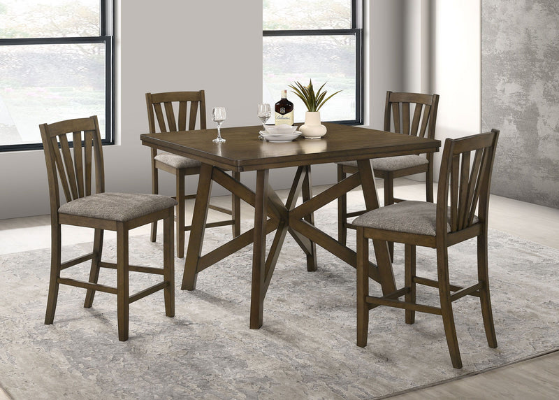 Canfield - 5 Piece Counter Height Dining Set - Brown - JaxCo Furniture