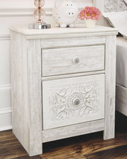 Paxberry - Whitewash - Two Drawer Night Stand - JaxCo Furniture