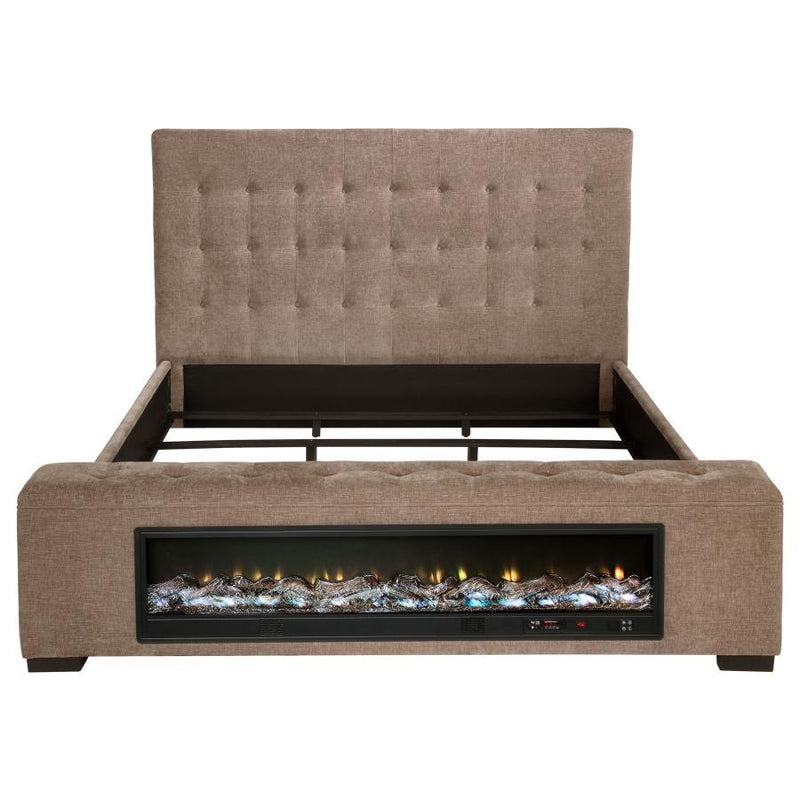Senna - Upholstered Audio Flame Visualizer Bed - JaxCo Furniture