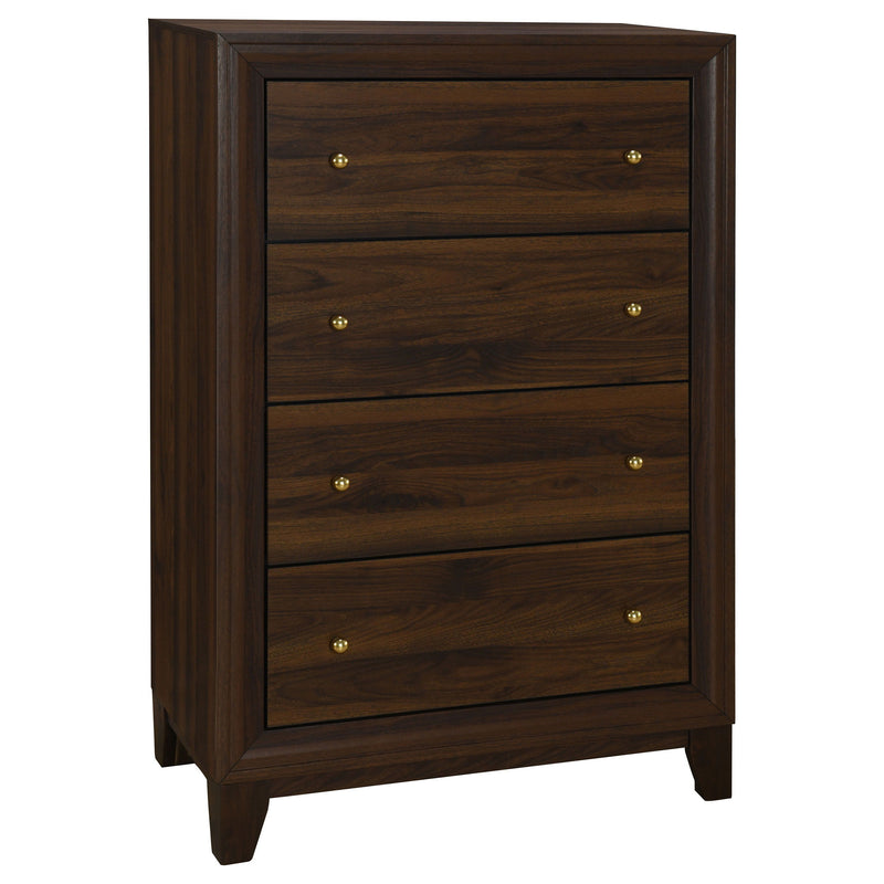 Welsley - 4-Drawer Chest Of Drawers - Walnut - JaxCo Furniture