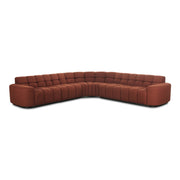 Roman - L-Shaped Sectional - Red - JaxCo Furniture