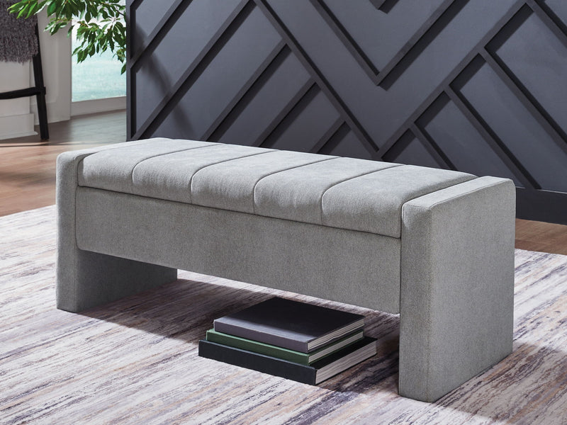 Akselman - Gray - Storage Bench - JaxCo Furniture