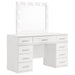 Felicity - 9-Drawer Vanity Table With Lighted Mirror - Glossy White - JaxCo Furniture