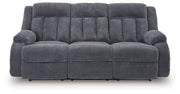 Observation - Steel - Reclining Power Sofa With Drop Down Table - JaxCo Furniture