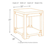 Fregine - Whitewash - Rectangular End Table - JaxCo Furniture