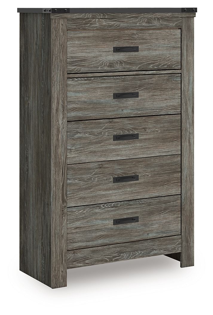 Frandern - Gray - Five Drawer Chest - JaxCo Furniture