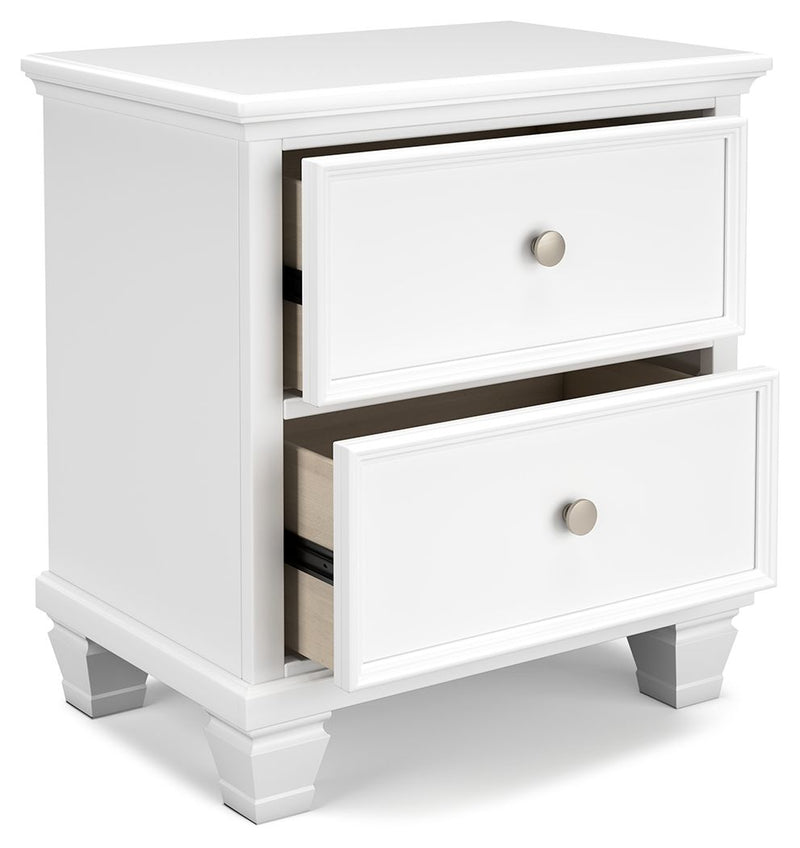 Fortman - White - Two Drawer Night Stand - JaxCo Furniture