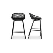 Piazza - Outdoor Counter Stool (Set of 2) - Black - JaxCo Furniture