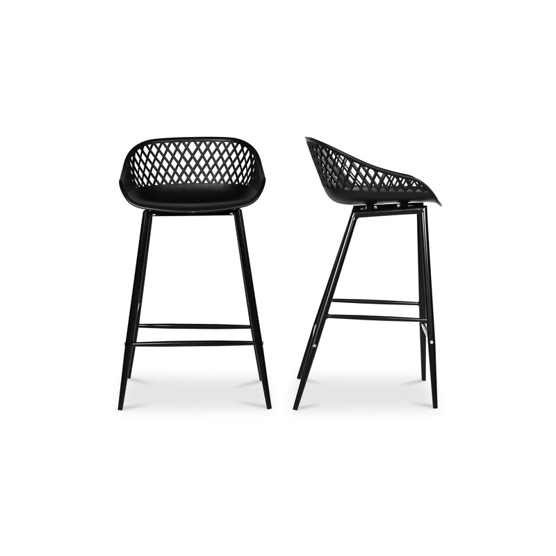 Piazza - Outdoor Counter Stool (Set of 2) - Black - JaxCo Furniture
