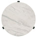 Tandi - Round Faux Marble Side End Table - White And Black - JaxCo Furniture