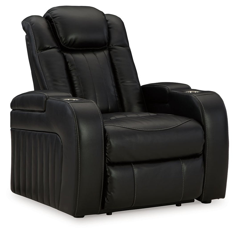 Caveman Den - Midnight - Power Recliner/ Adj Headrest - JaxCo Furniture