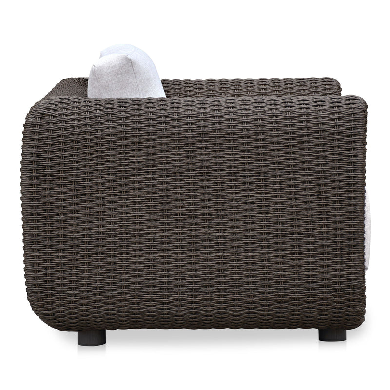 Soma - Outdoor Accent Chair - Dark Brown / White - JaxCo Furniture