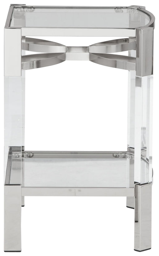 Chaseton - Clear / Silver Finish - Accent Table - JaxCo Furniture