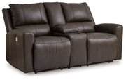 Boxmere - Storm - Dbl Power Reclining Loveseat with Console - JaxCo Furniture
