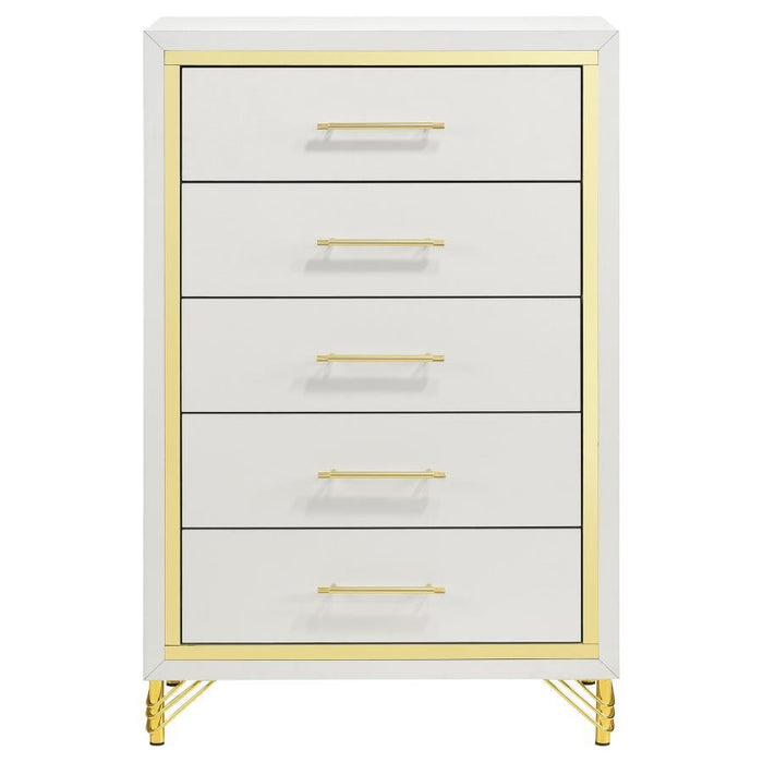 Lucia - 5-Drawer Bedroom Chest - White - JaxCo Furniture