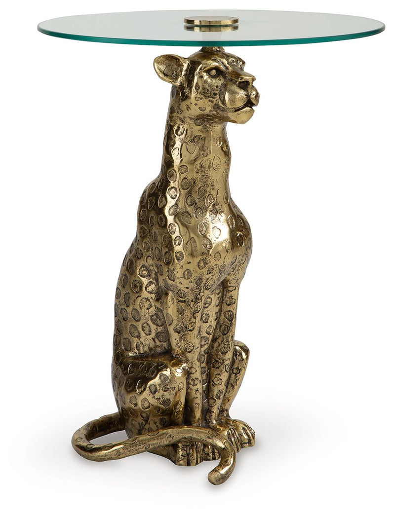 Vallain - Antique Gold Finish - Accent Table - JaxCo Furniture