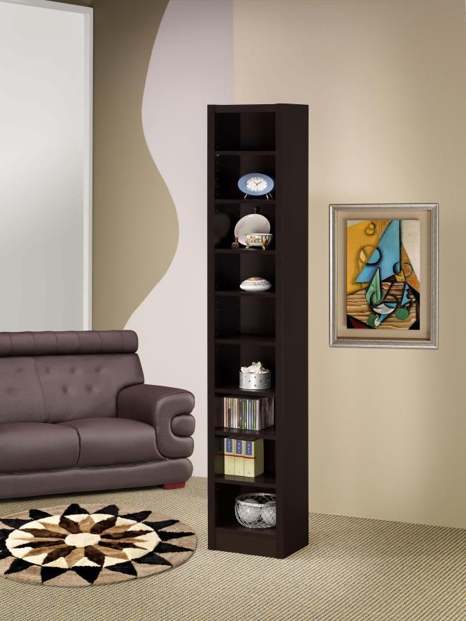 Eliam - 8-Shelf Bookcase - Cappuccino - JaxCo Furniture