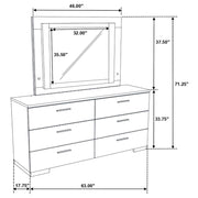 Felicity - 6-Drawer Dresser With LED Mirror - White High Gloss - JaxCo Furniture