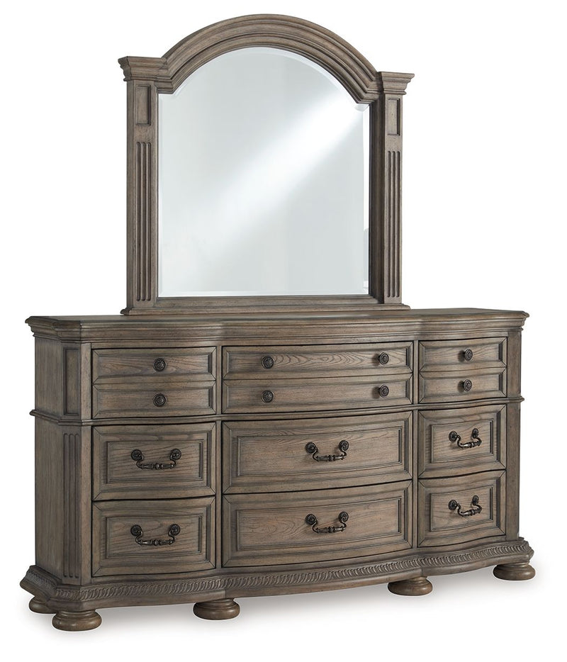 Ardenfield - Light Brown - Dresser And Mirror - JaxCo Furniture