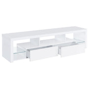 Jude - 2-Drawer Engineered Wood TV Stand - High Gloss White - JaxCo Furniture