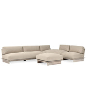 Livia - Teak 3 Piece Outdoor Sectional - Taupe - JaxCo Furniture