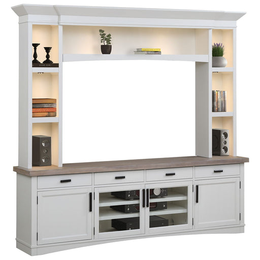 Americana Modern - TV Console with Hutch and LED Lights - JaxCo Furniture
