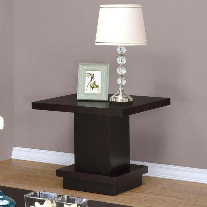 Reston - Square Engineered Wood Side End Table - Cappuccino - JaxCo Furniture